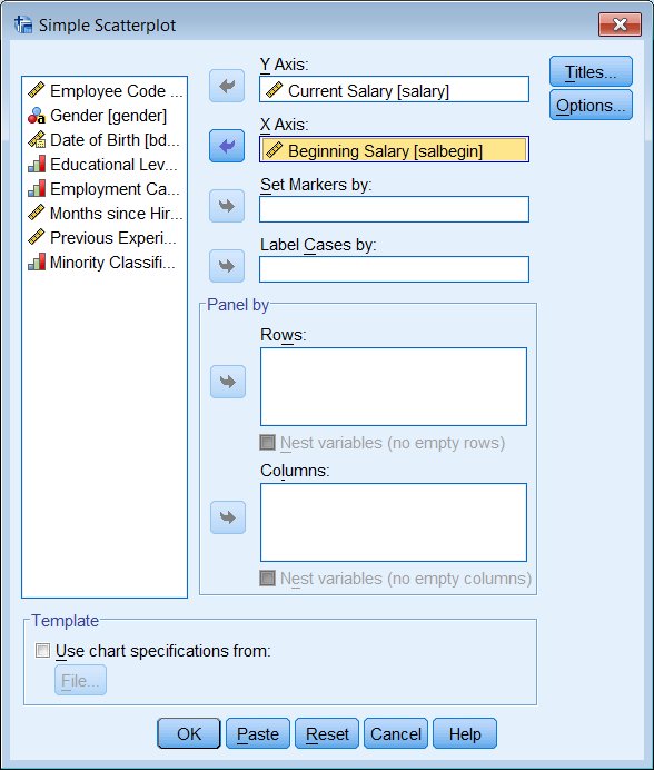 Simple scatter plot dialog
